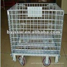 Wire Mesh Container with High Heat Resistance Conductive Caster